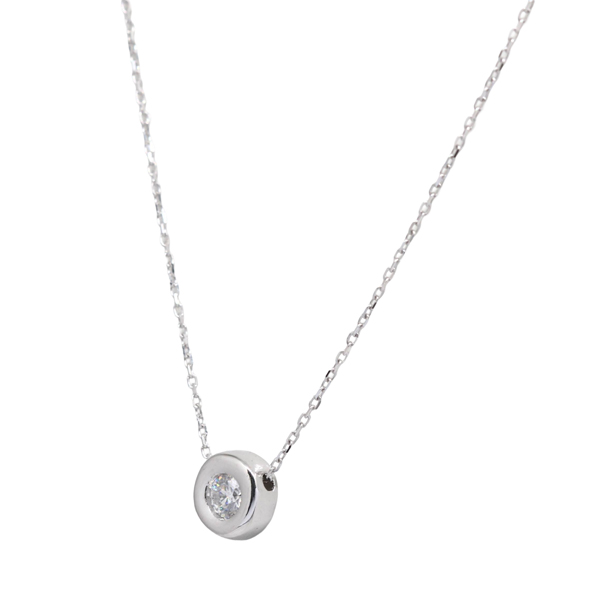 Gargantilha Ponto de Luz Ouro 18k Branco e Moissanite