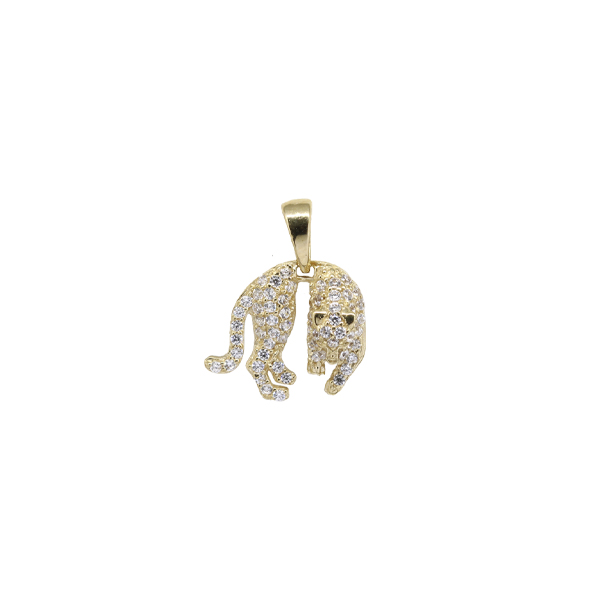 Pingente Pantera Ouro 18k Zircônia