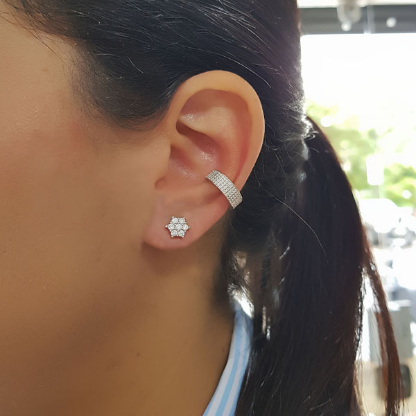 Brinco Pequeno Estrela Prata 925 Zircônia