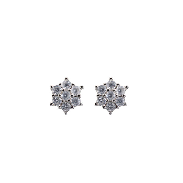 Brinco Pequeno Estrela Prata 925 Zircônia