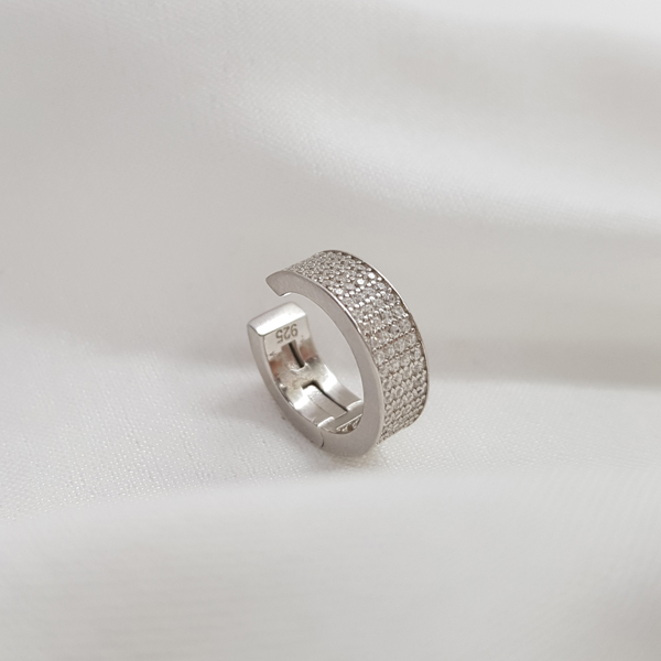 Piercing de Pressão Prata 925 e Zircônias