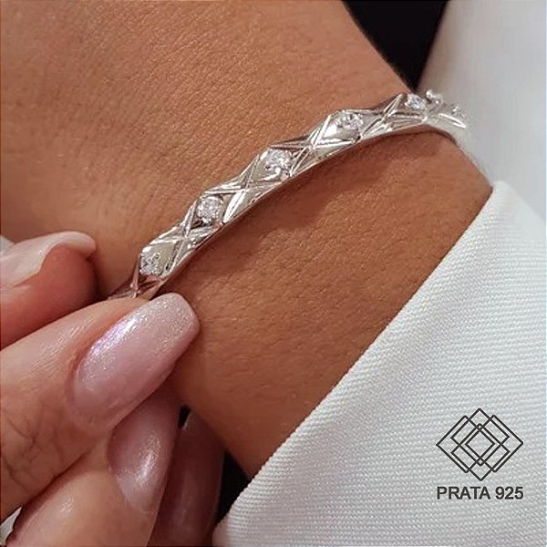Bracelete Prata 925 Zircônia