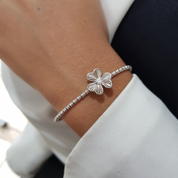 Bracelete Flor Prata 925