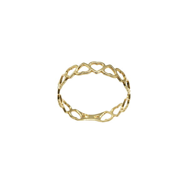 Anel Falange Corações Ouro 18k