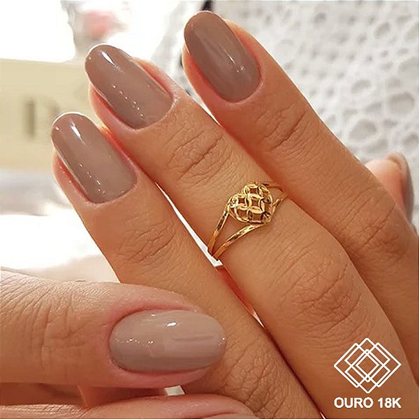 Anel Falange Coração Diamantado Ouro 18k