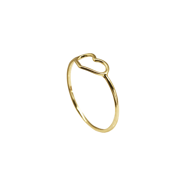 Anel Falange Coração Vazado Ouro 18k