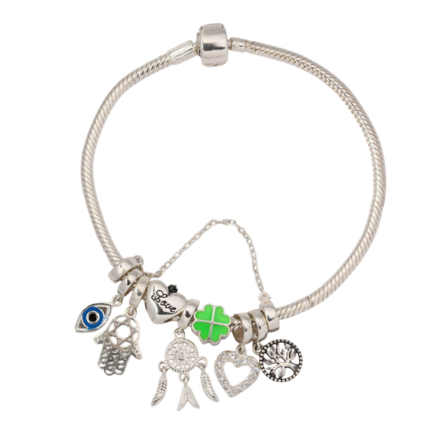 Pulseira Berloques Sorte Prata 925