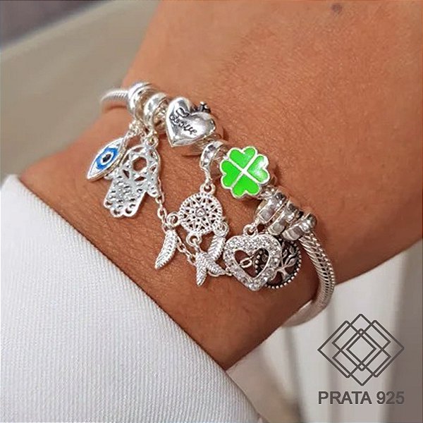 Pulseira Berloques Prata 925