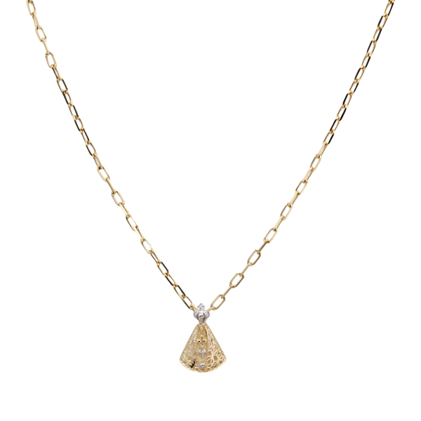 Kit Cordão + Pingente Nossa Senhora Aparecida Ouro 18k