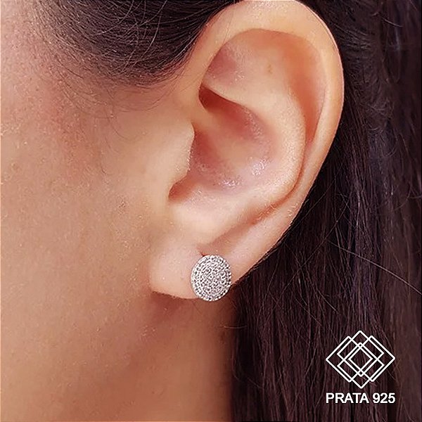 Brinco Chuveiro Prata 925 Zircônias