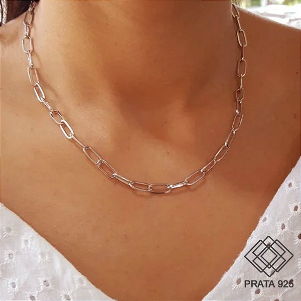 Cordão Cadeado Prata 925