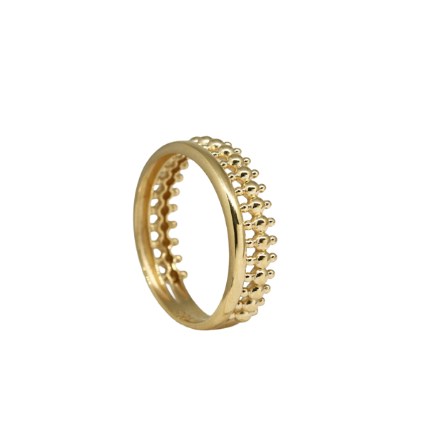 Anel Duo Esferas Falange Ouro 18k
