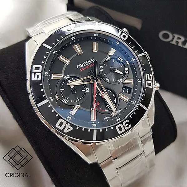 Relógio Orient Masculino Prata Solar Tech Mbssc288/p1sx
