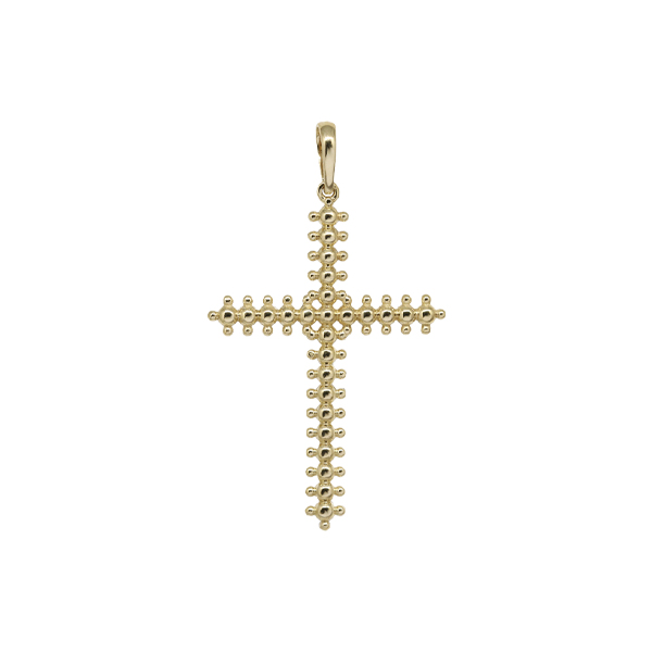 Pingente Cruz Esferas Ouro 18k