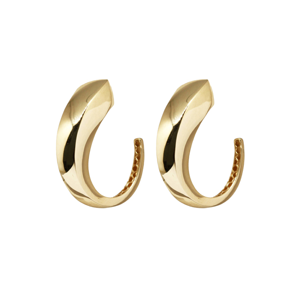 Brinco Meia Argola Curva Bold Ouro 18K