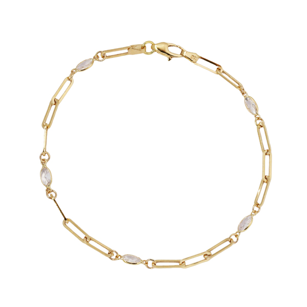 Pulseira Elos Ouro 18k Zircônias