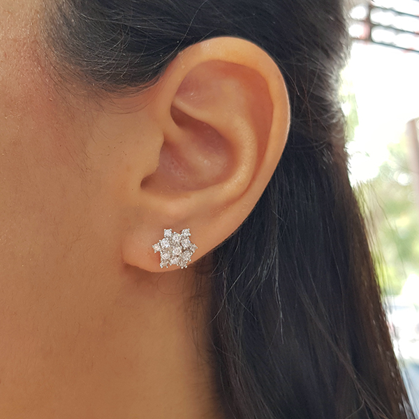 Brinco Chuveiro Prata 925 Zircônias