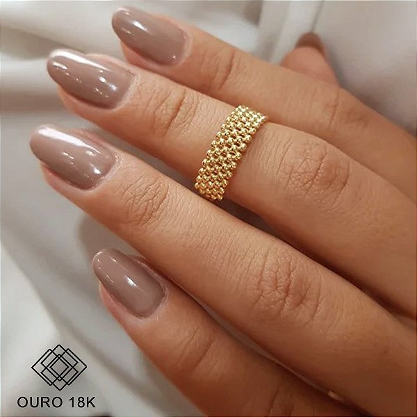 Anel Esferas Falange Ouro 18k