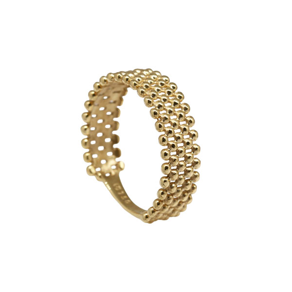 Anel Esferas Falange Ouro 18k