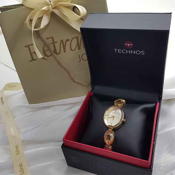 Relógio Technos Elegance Crystal Dourado 2036mtv/1d