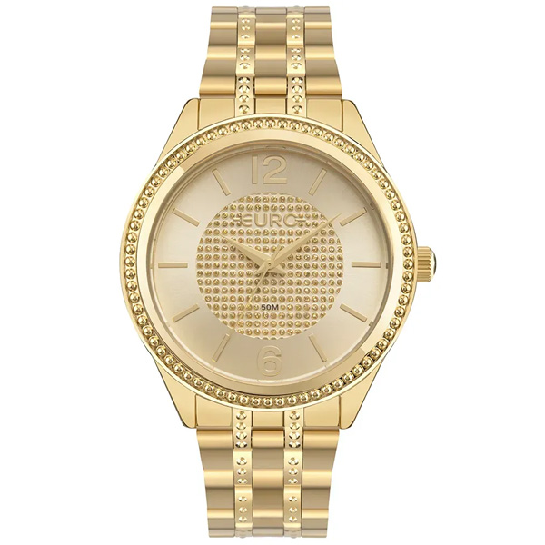 Kit Relógio Euro Feminino Glitz Dourado Eu2035yxa/k4d