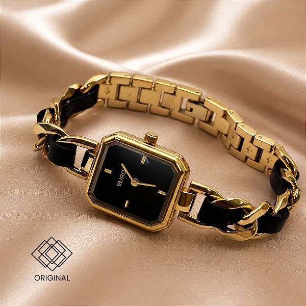 Relógio Euro Feminino Dourado Couro Eu2035zbm/5p