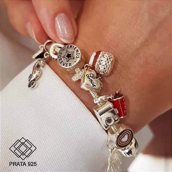 Pulseira Berloques em Prata 925