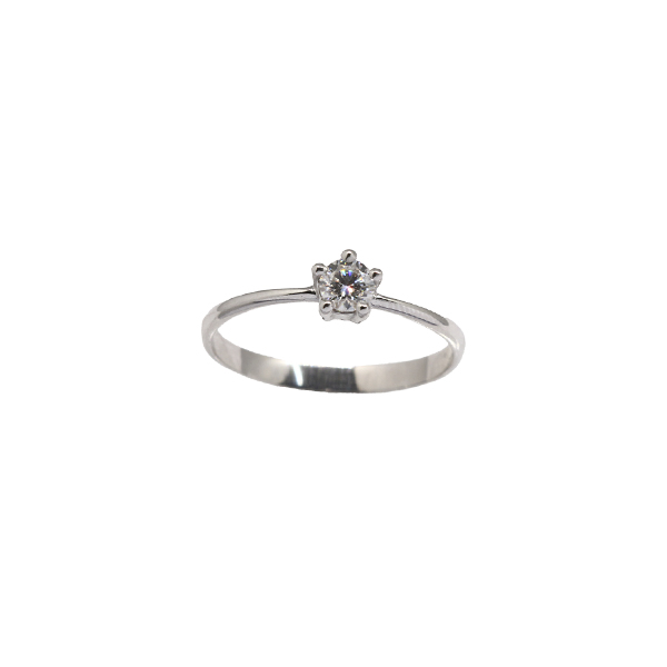 Anel Solitário Ouro Branco 18k Moissanite