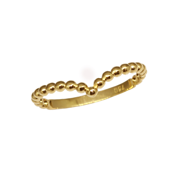 Anel Falange Asa Delta Esferas em Ouro 18k