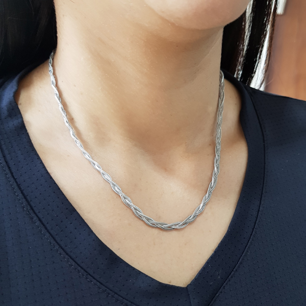 Gargantilha Trançada em Prata 925 - 45cm