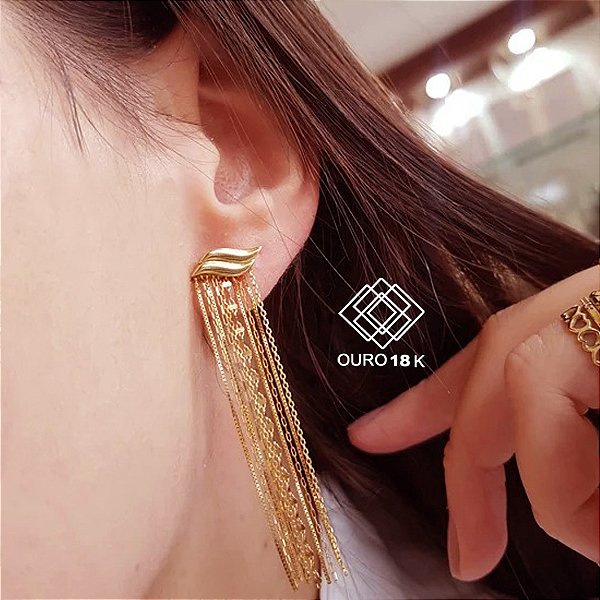 Brinco Franjas Ouro 18k