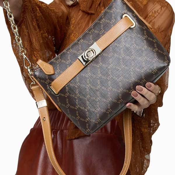 Bolsa Victor Hugo Andy Belmont Coffee Cuoio