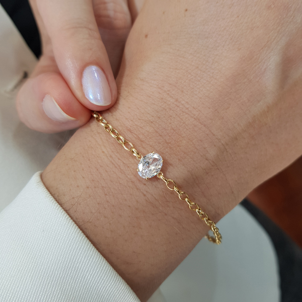 Pulseira em Ouro 18k com Zircônia
