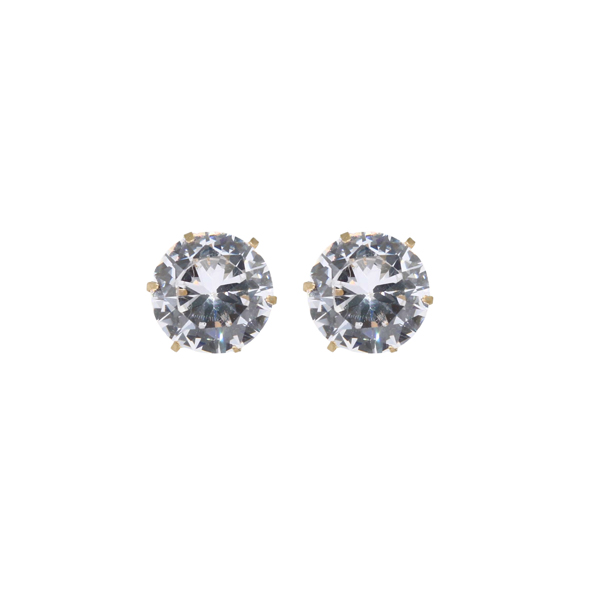 Brinco Ponto de Luz 9mm Ouro 18k Zircônia