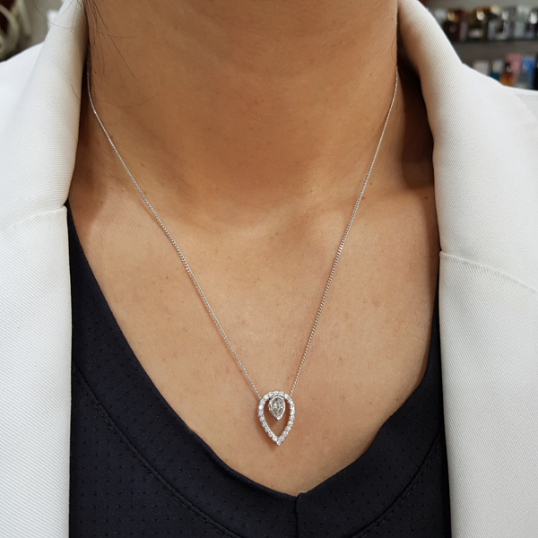 Kit Cordão e Pingente Gota em Prata 925