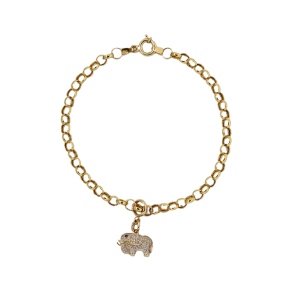 Pulseira Berloque Elefante em Ouro 18k
