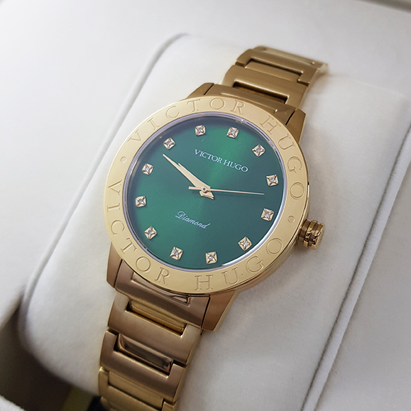 Relógio Victor Hugo Diamond Sapphire Crystal Vfgss0001 E1kx