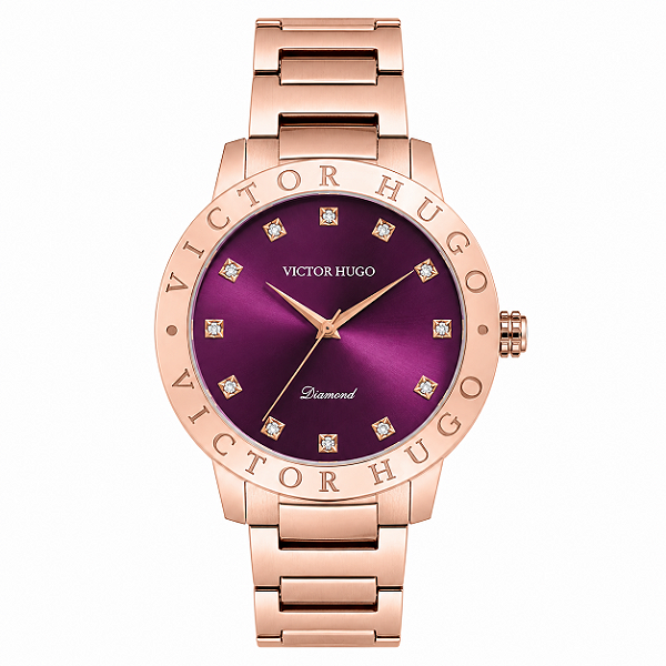 Relógio Victor Hugo Diamond Sapphire Crystal Vfrss0001 W1rx