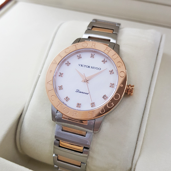 Relógio Victor Hugo Diamond Sapphire Crystal Vftss0001 B1sr