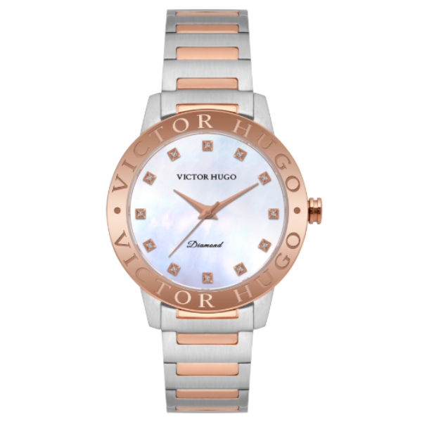 Relógio Victor Hugo Diamond Sapphire Crystal Vftss0001 B1sr
