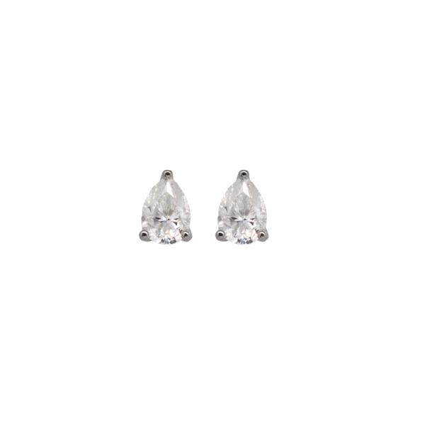 Brinco Ponto de Luz em Prata 925 e Moissanite