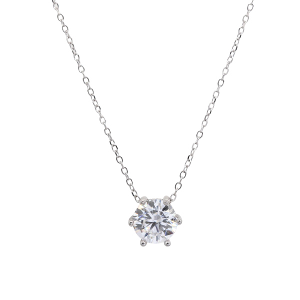 Gargantilha Ponto de Luz em Prata 925 e Moissanite