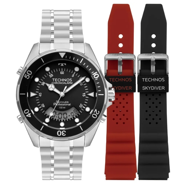 Relógio Technos Masculino Skydiver Prata Wt2060ac/t1p