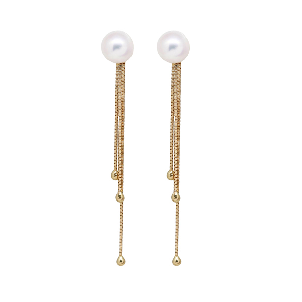 Brinco Franja em Ouro 18k e Pérolas