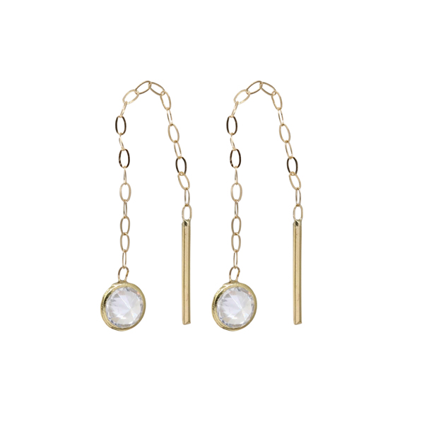 Brinco Fio Ponto de Luz em Ouro 18k