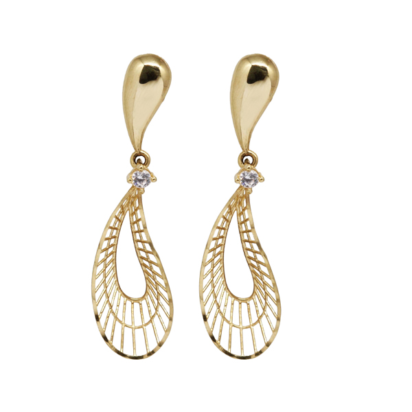 Brinco Gota Filigrana em Ouro 18k