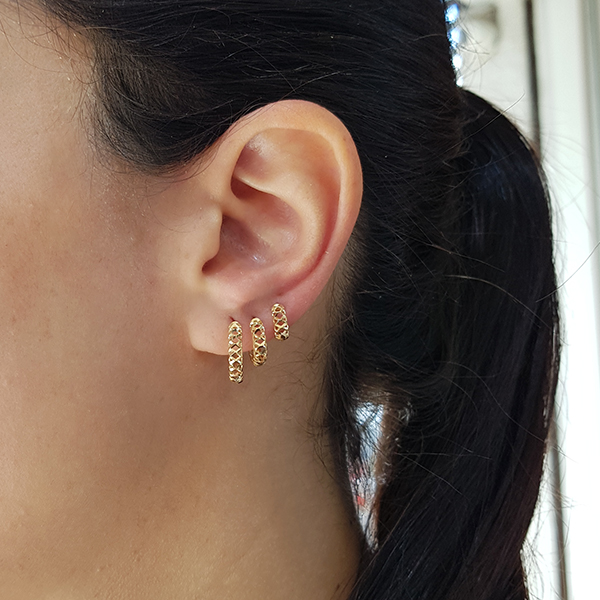 Kit 3 Pares Brinco Argola Ouro 18k