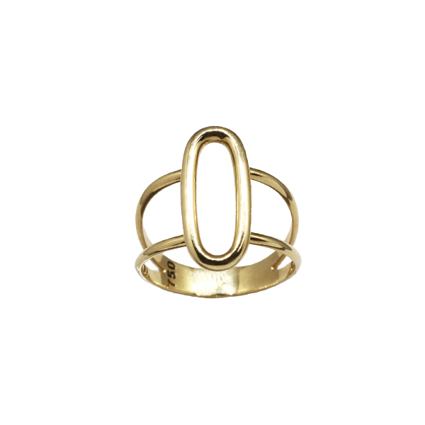 Anel Oval Vazado Ouro 18k