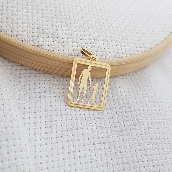 Pingente Pai e Filho em Ouro 18k