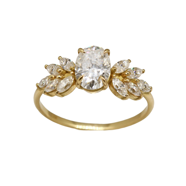 Anel Solitário em Ouro 18k com Moissanite